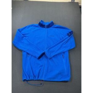 Marmot Jacket Mens XL Blue Polartec Fleece Full Zip Drawcord Hem Pockets Outdoor